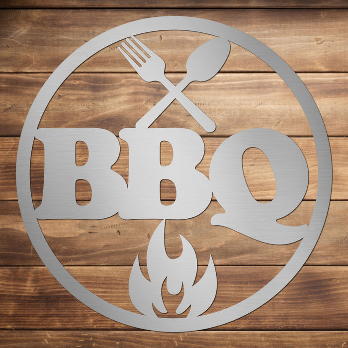 Edelstahl-Grillschild "BBQ"
