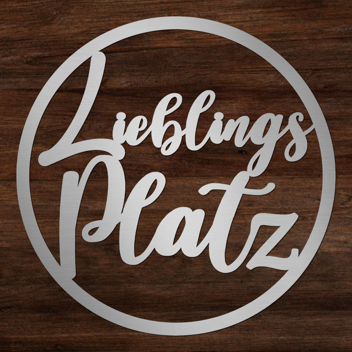 Edelstahlschild "Lieblingsplatz"