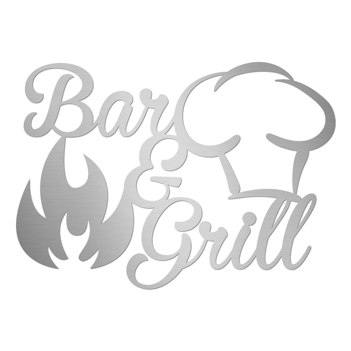 Edelstahl-Grillschild "Bar & Grill"