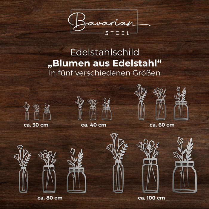 Edelstahlschild "Blumen aus Edelstahl"