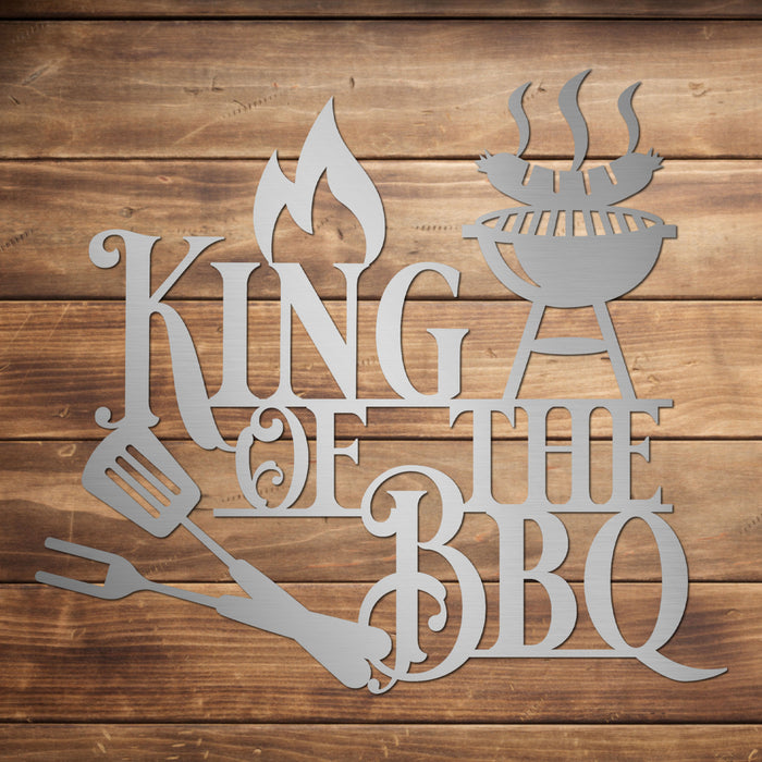 Edelstahl-Grillschild "King of the BBQ"