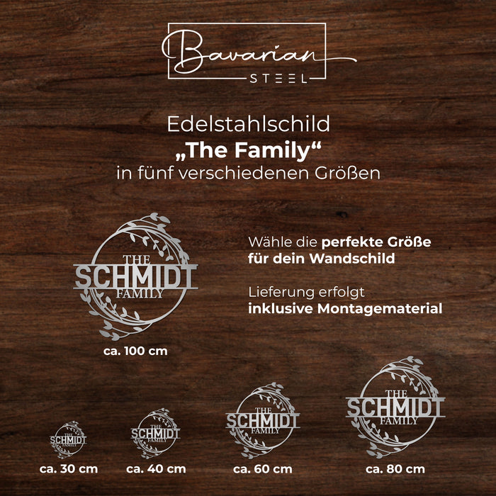 Personalisiertes Edelstahlschild "The Family"