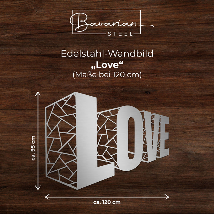 Edelstahl-Wandbild "Love"