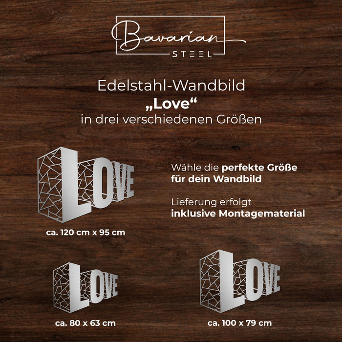 Edelstahl-Wandbild "Love"