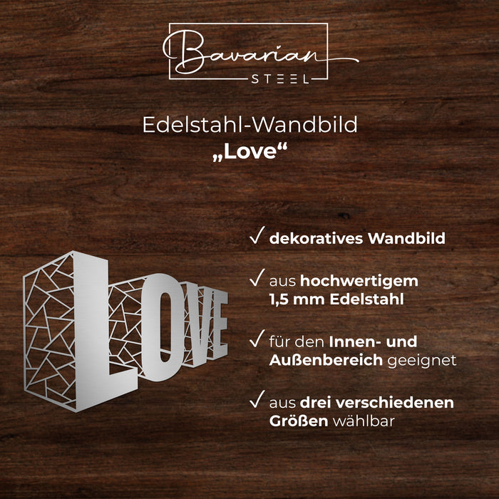 Edelstahl-Wandbild "Love"