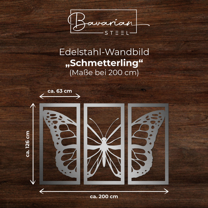 Edelstahl-Wandbild "Schmetterling"