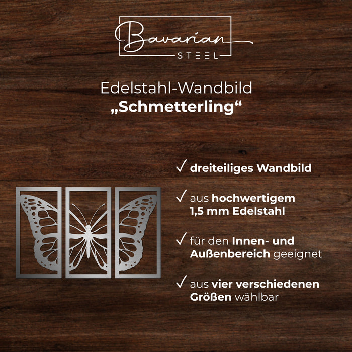 Edelstahl-Wandbild "Schmetterling"